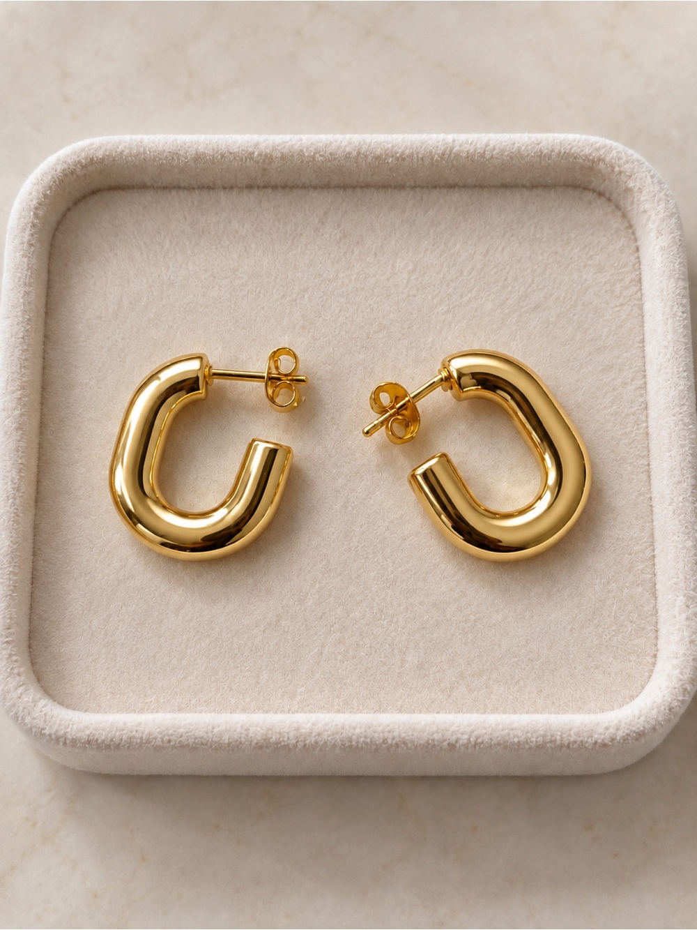 Gold-Tone Hoop Earrings 316 L steel